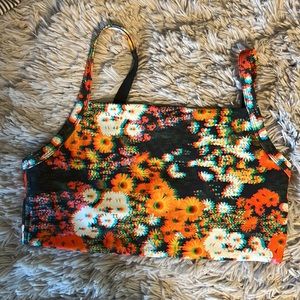 Offline by Aerie Sports Bra 3D Floral Print Medium